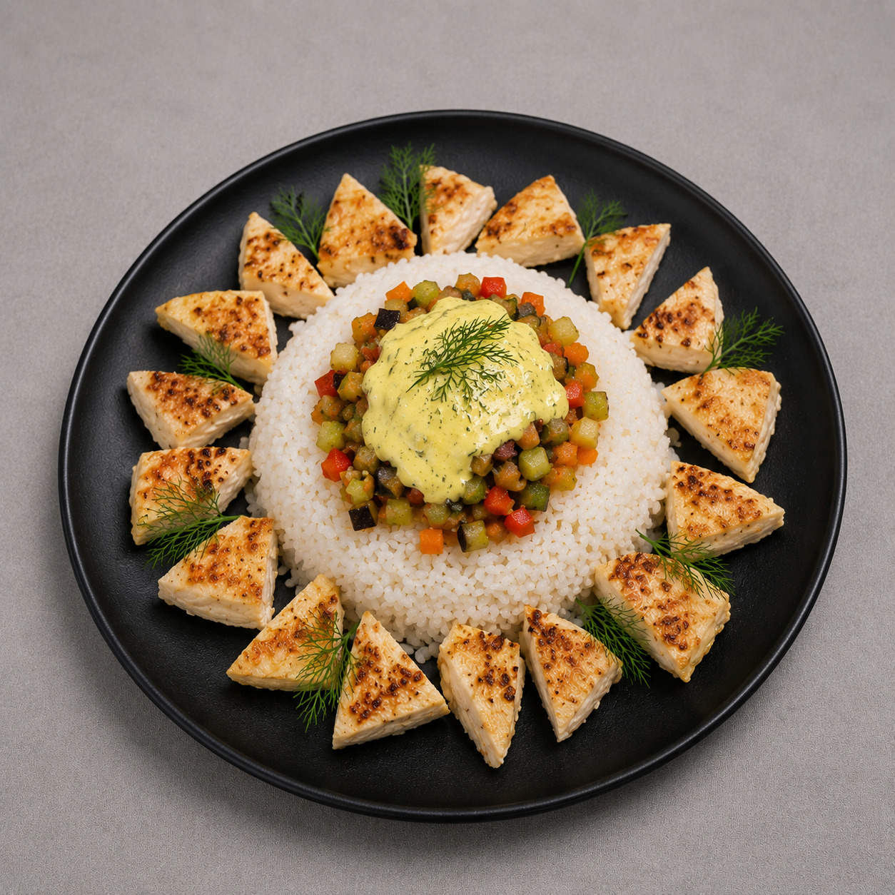 Izgara Tavuklu Sebzeli Basmati Pilavı