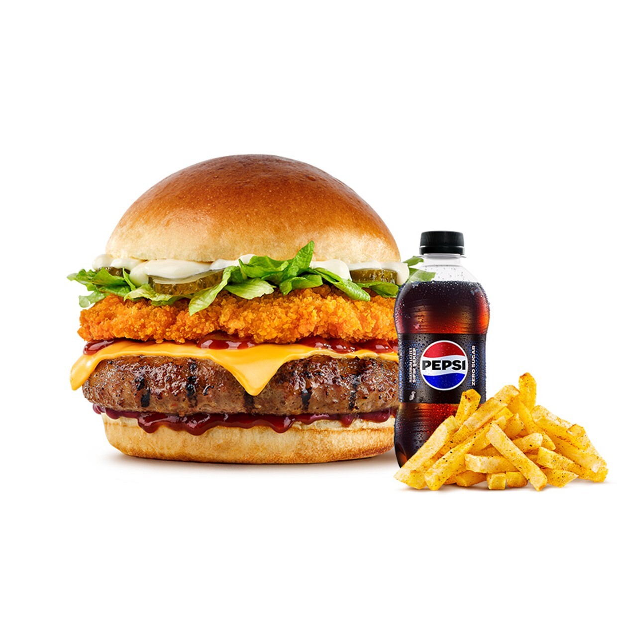 Beef&Chicken Burger Menü