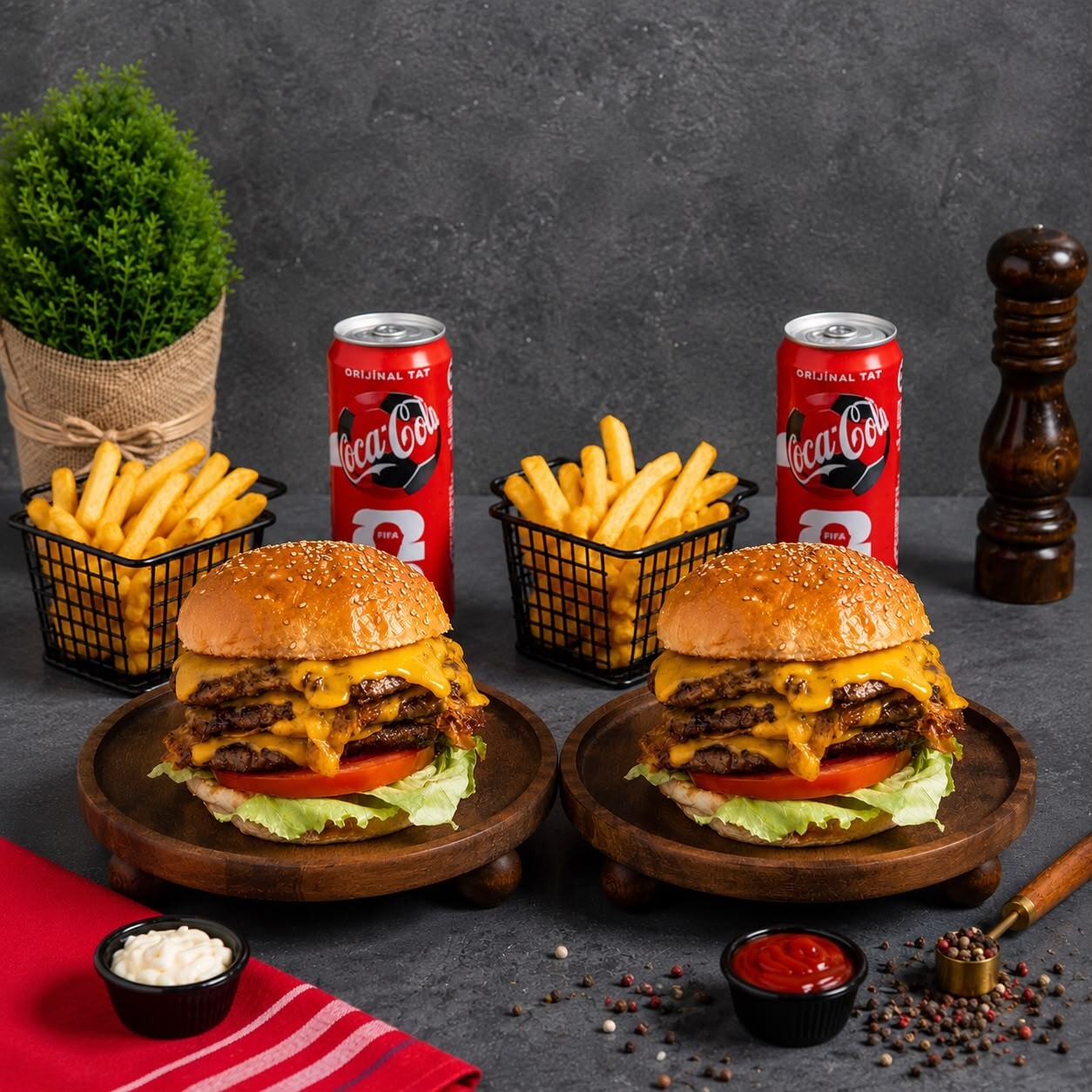 2 Kişilik Triple Burger Menü