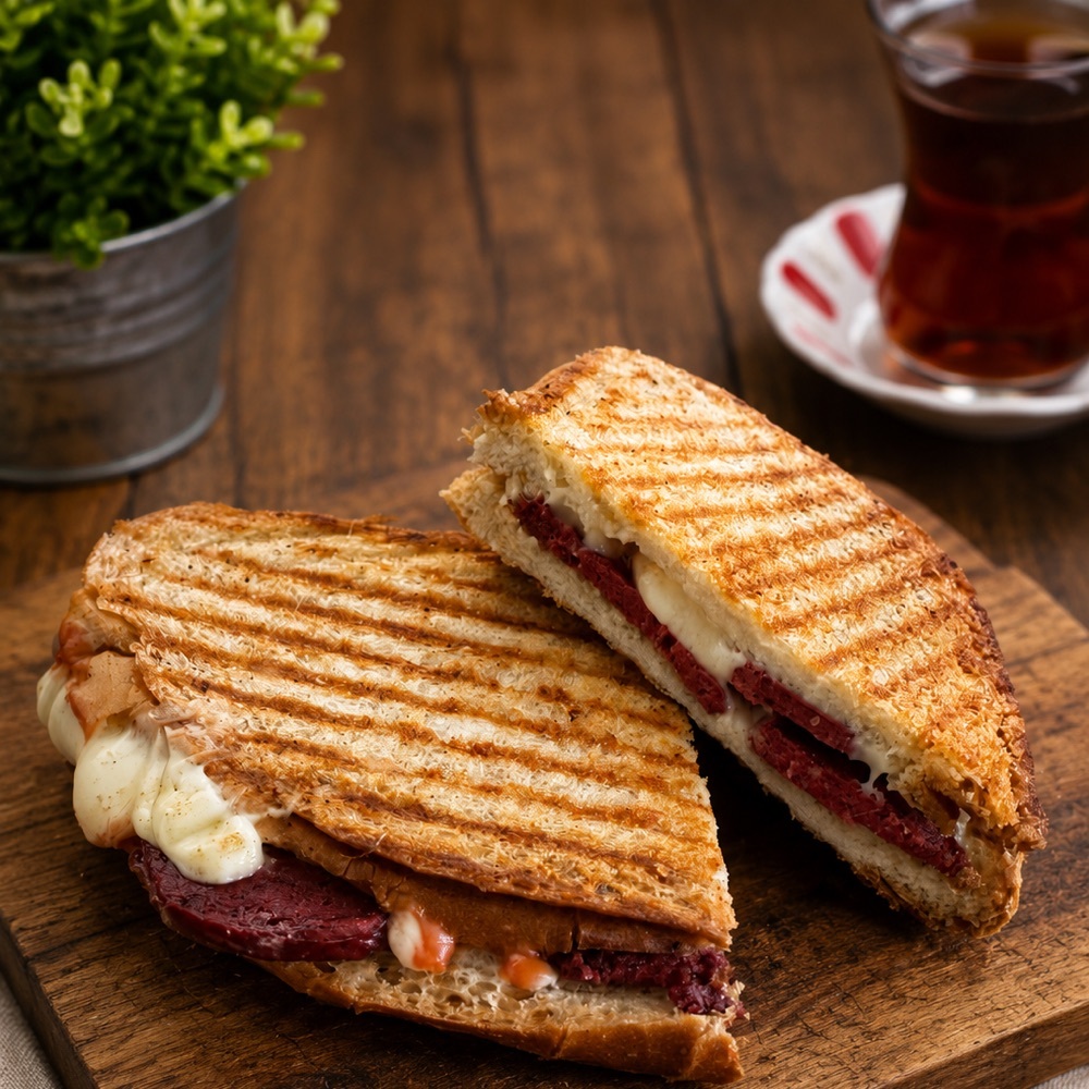 Ayvalık ekmeğine Karışık Tost