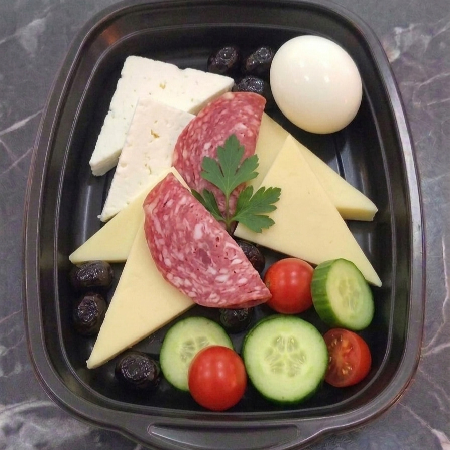 Salamlı Kahvaltı Tabağı