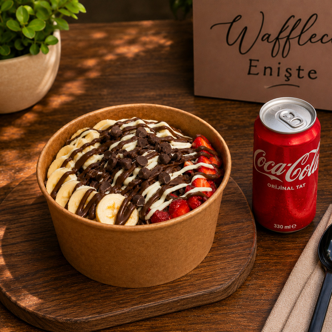 Classic Waffle Bowl + Coca Cola (330 Ml)