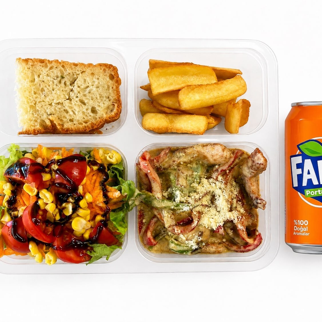Parmesan Soslu Tavuk + Fanta