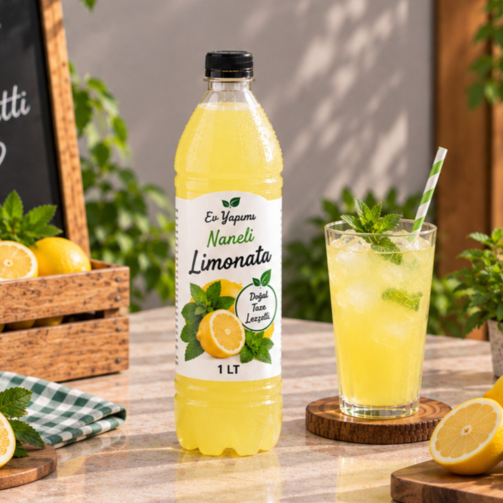 Ev Yapımı Nane Aromalı Limonata 1 Lt