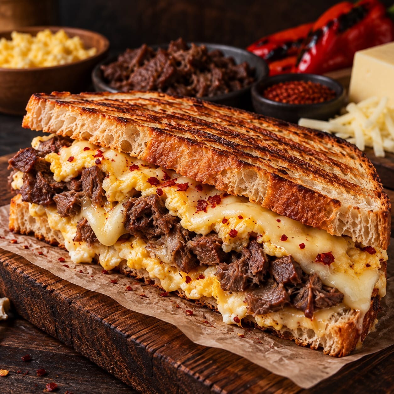 Kavurmalı Yumurtalı Tost