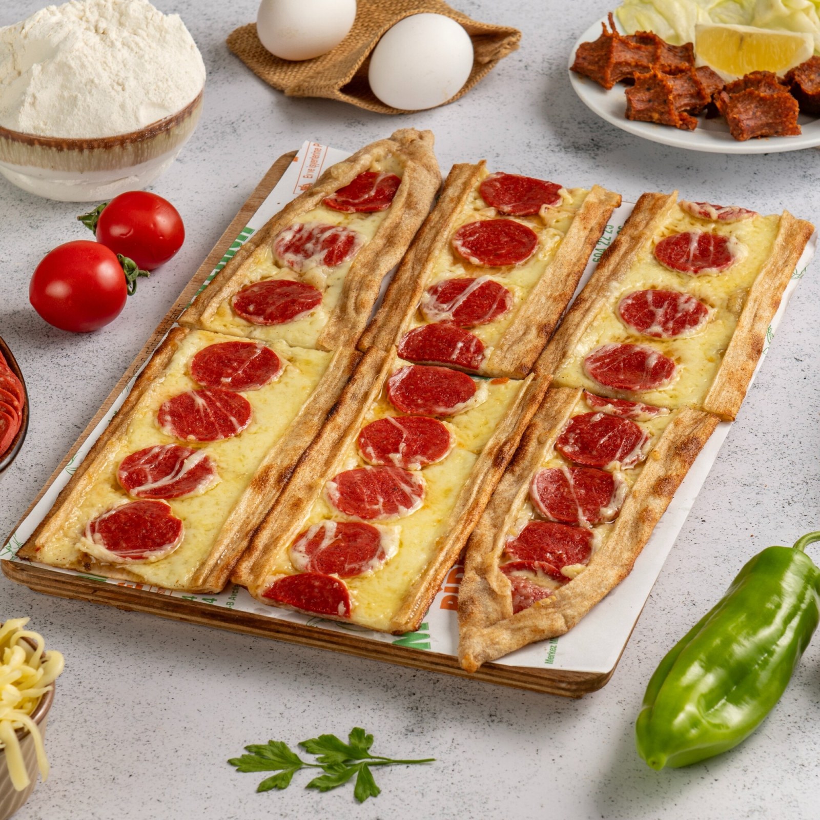 Sucuklu Kaşarlı Pide