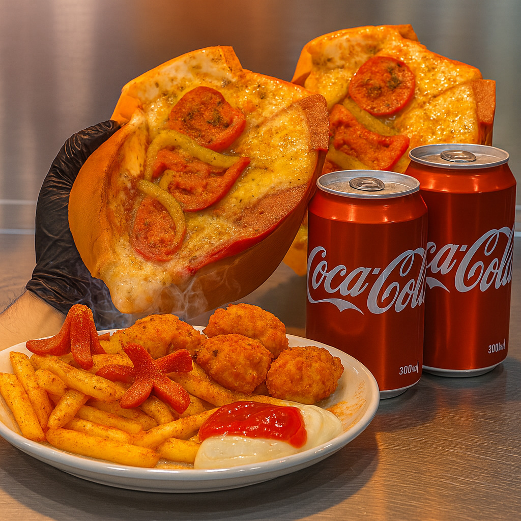 2 Kaşarlı Sucuk + 2 Coca Cola 330ml + 1 Kombo Tabağı