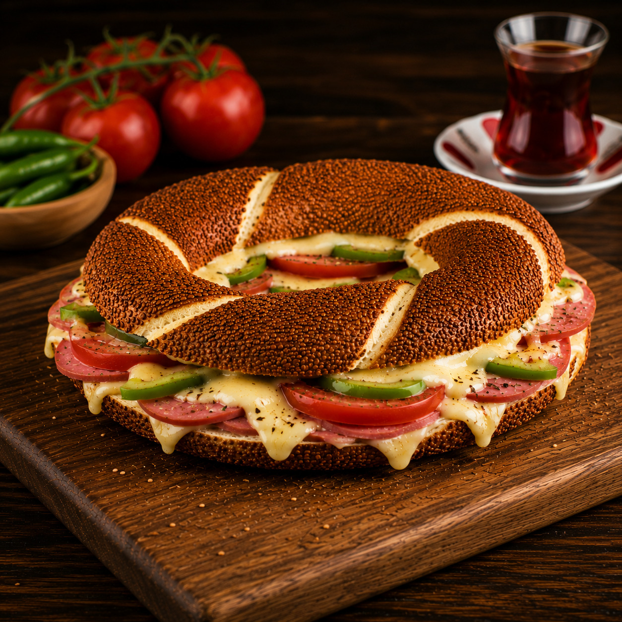 Kaşarlı Mix Simit Sandviç