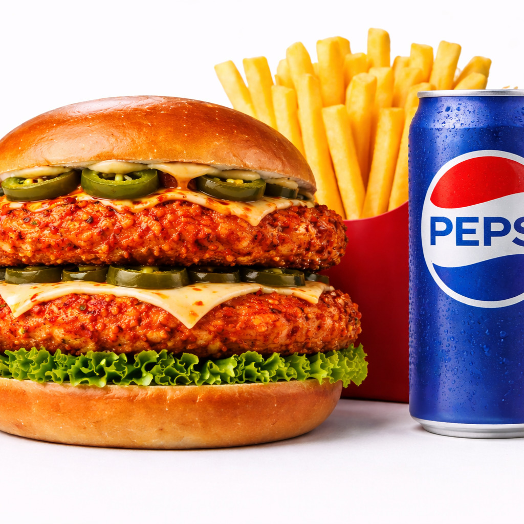 Double Acılı Tavuk Burger Menü