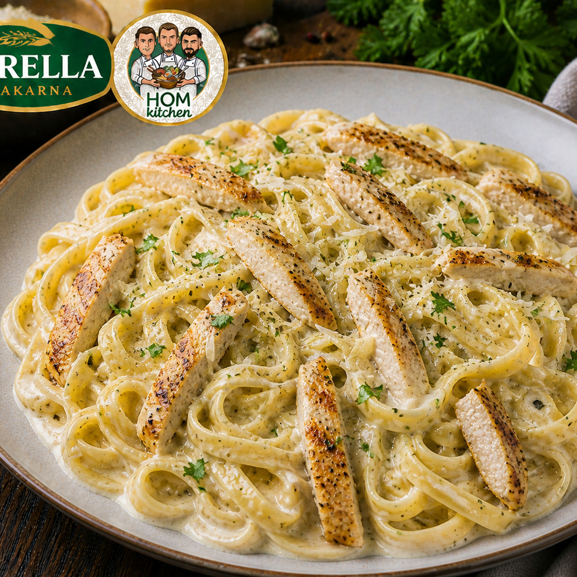 Izgara Tavuklu Kremalı Tagliatelle