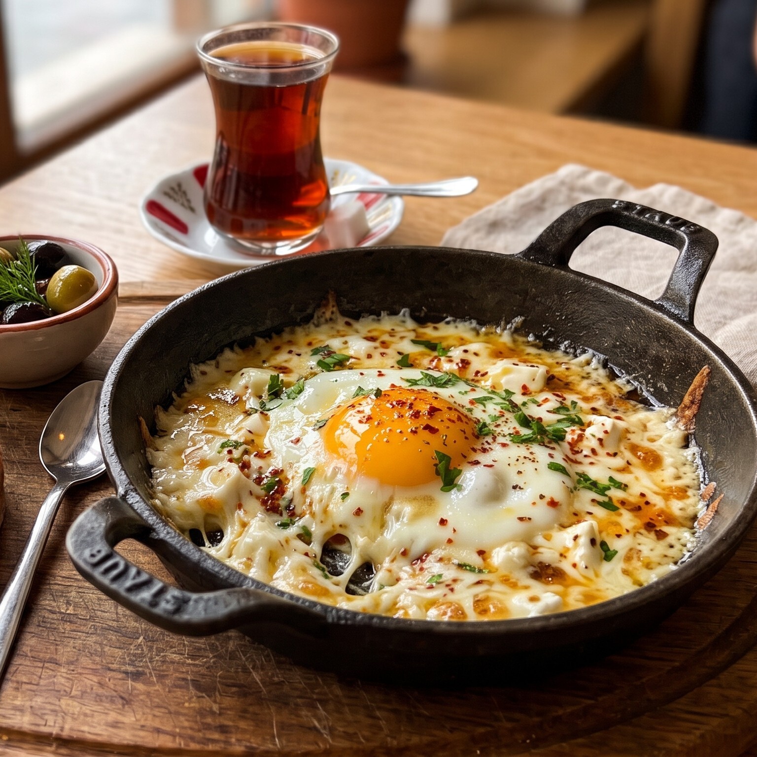 Peynirli-Kaşarlı Yumurta (Tek Kişilik)