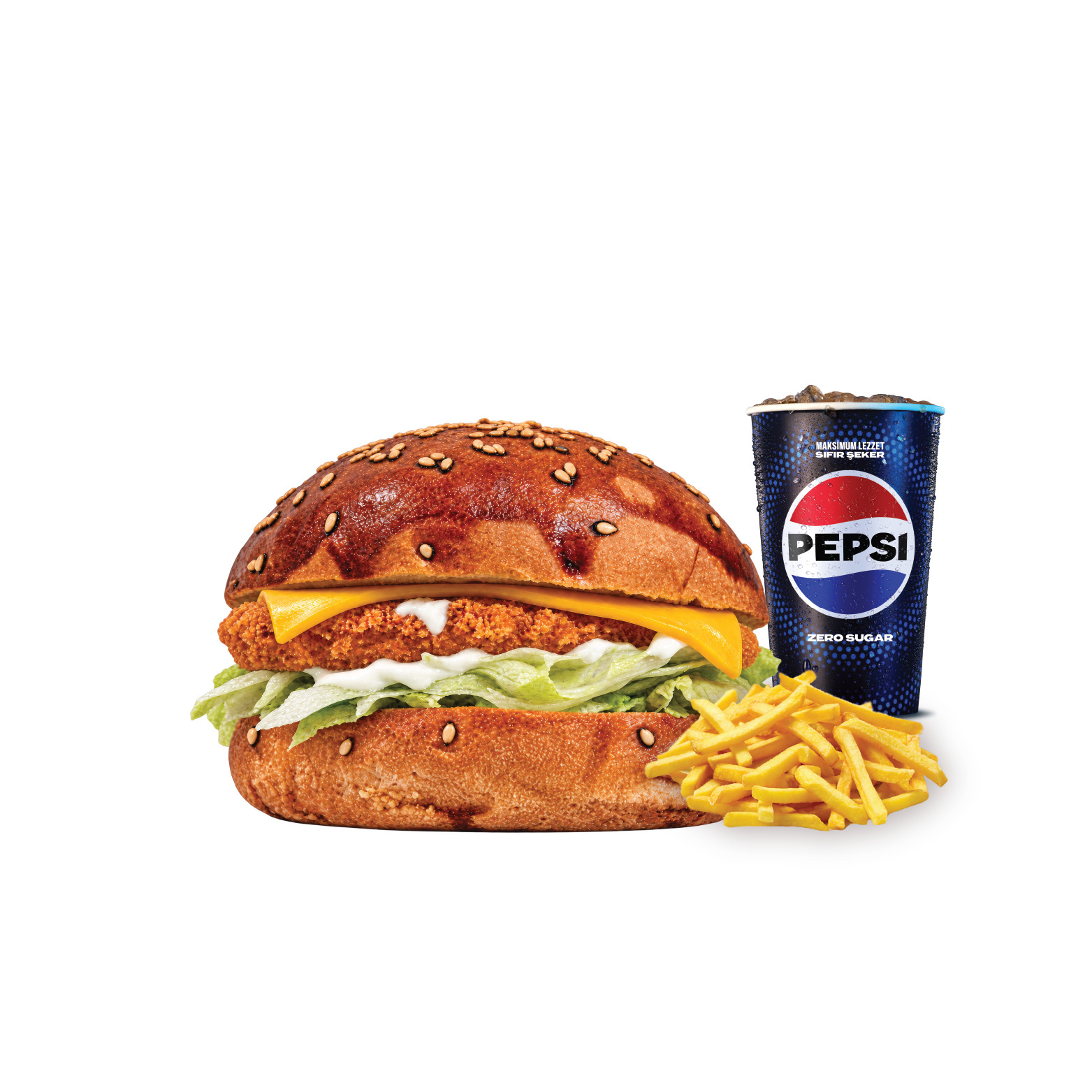 Cheese Chicken Burger Menü