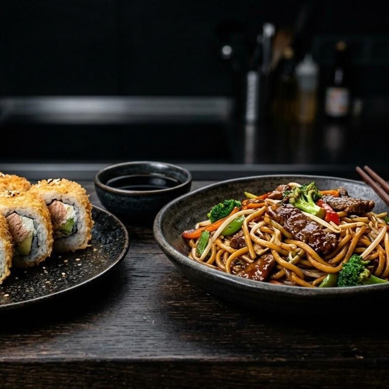 Somon Tempura Roll + Dana Etli Noodle + 1 Coca Cola 330 ml
