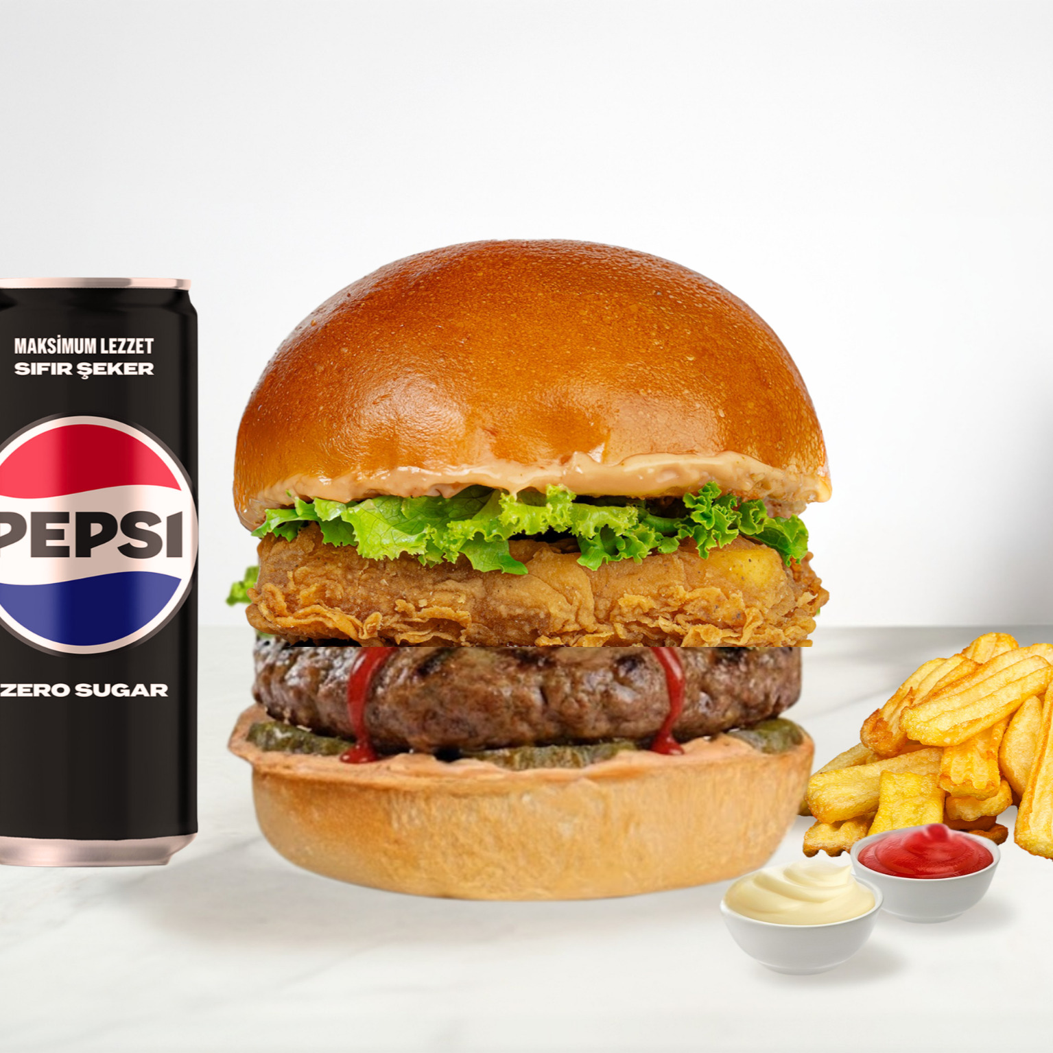 Cheese Suffle Burger Menü