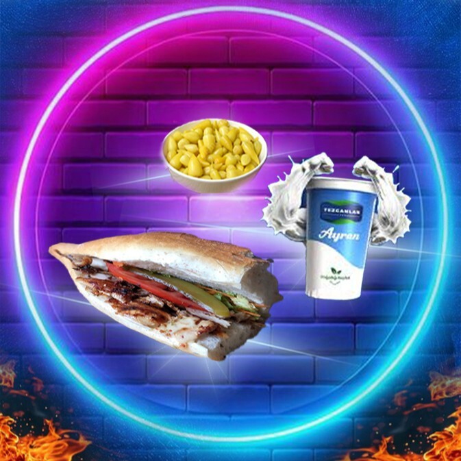 Üç Çeyrek Ekmek Tavuk Döner + Küçük Ayran