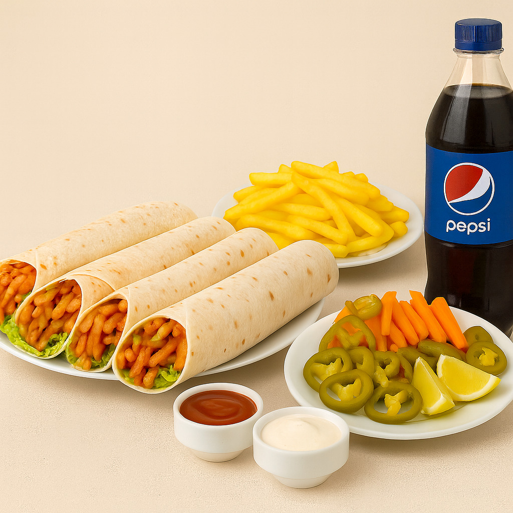 4'lü Tavuk Döner Menü