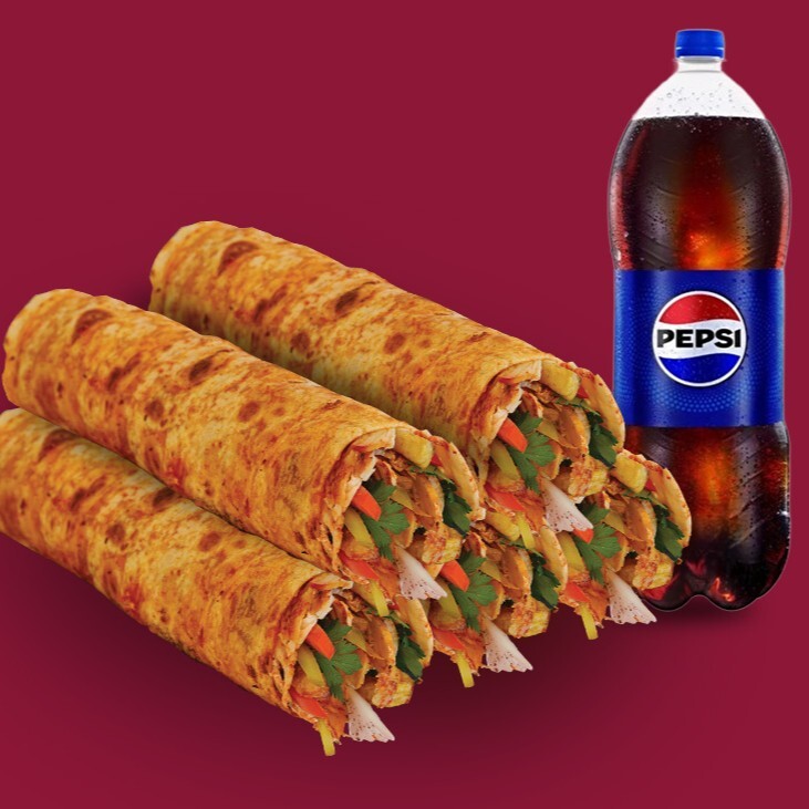 5'li Tavuk Döner Dürüm Menü