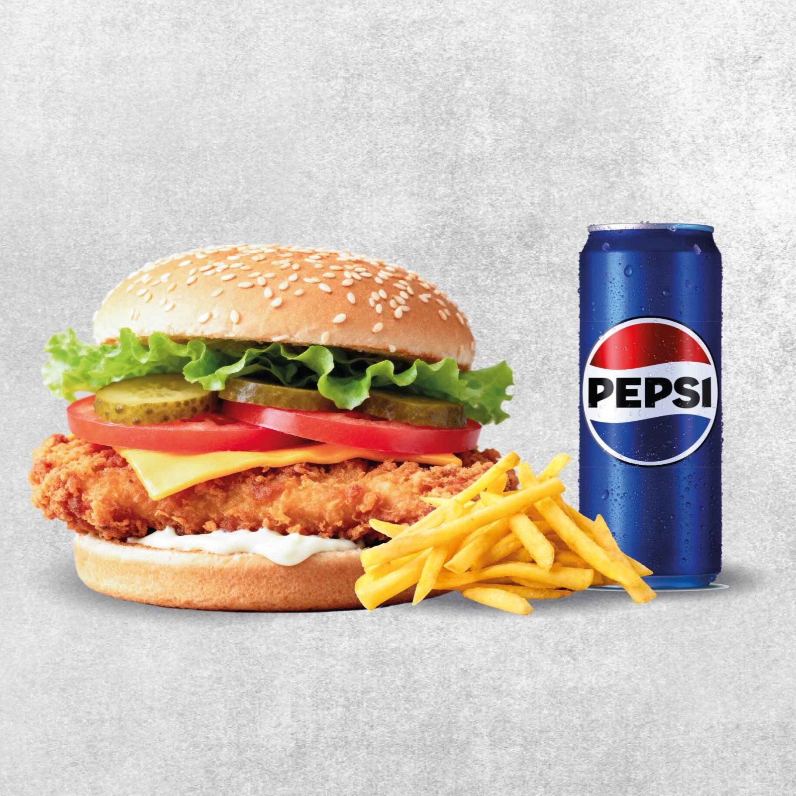 Cheddar Tavuk Burger Menü