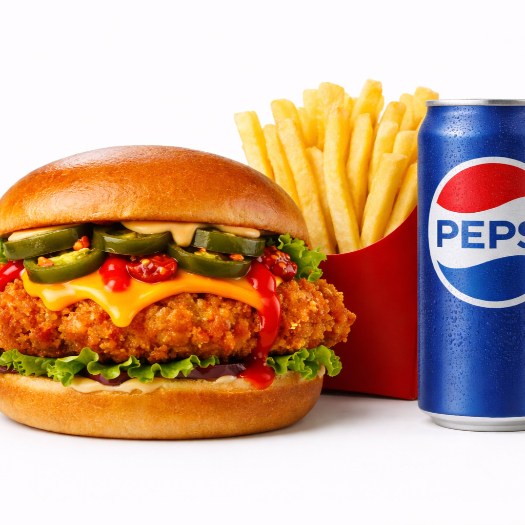Acılı Tavuk Burger Menü