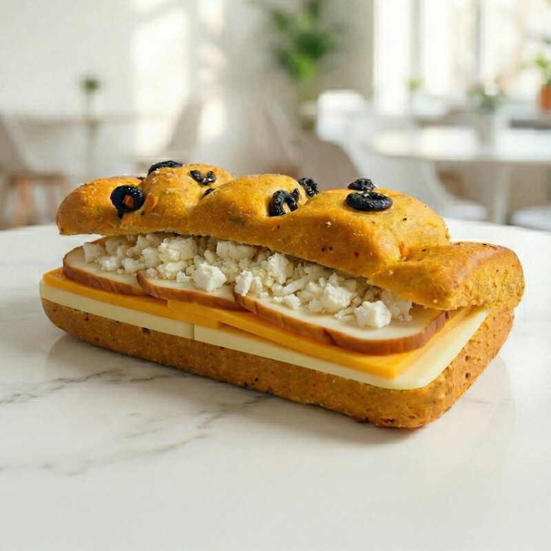 Focaccia Beş Peynirli Sandviç