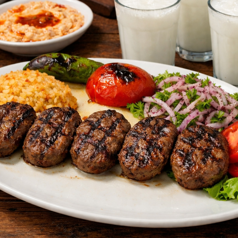Köfte (Porsiyon) + Ayran + Pılav + Salata