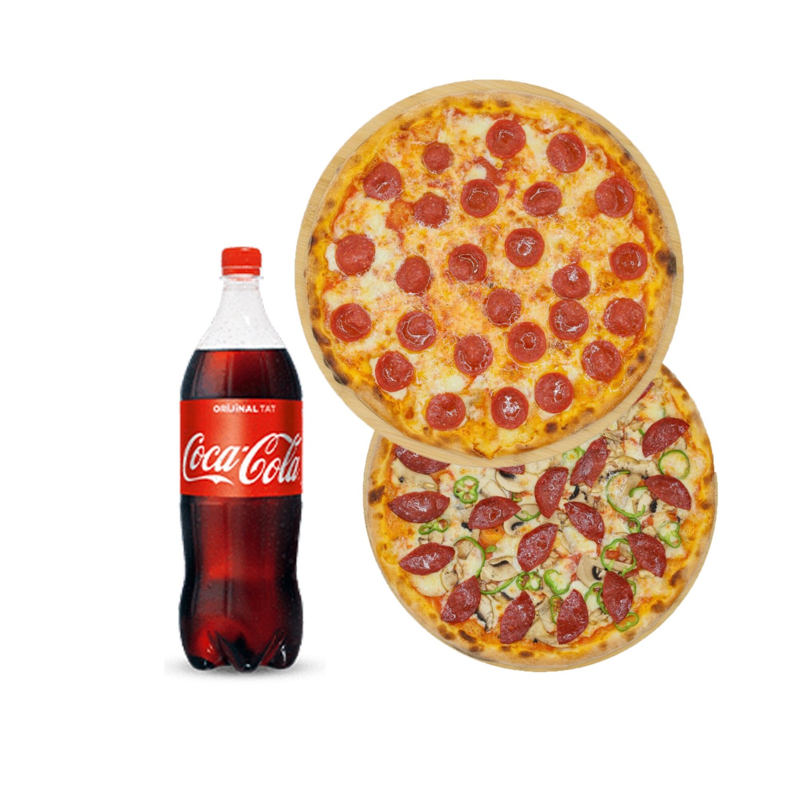 2'li Büyük Boy Pizza & İçecek (1 L.)