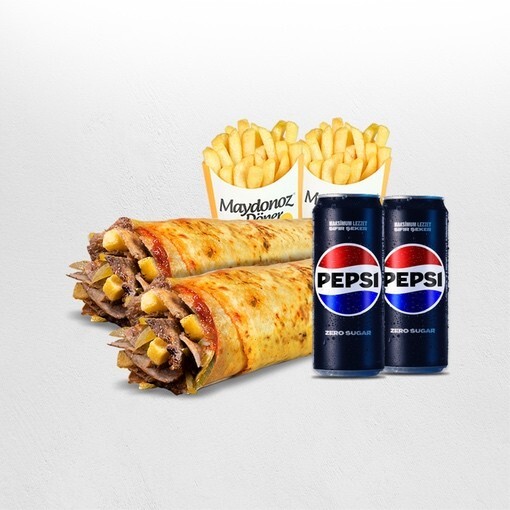 2'li Et Döner Medium Dürüm Menü