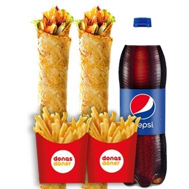 2 Adet Donas Zurna Tavuk Döner 1 Litre Pepsi Menü