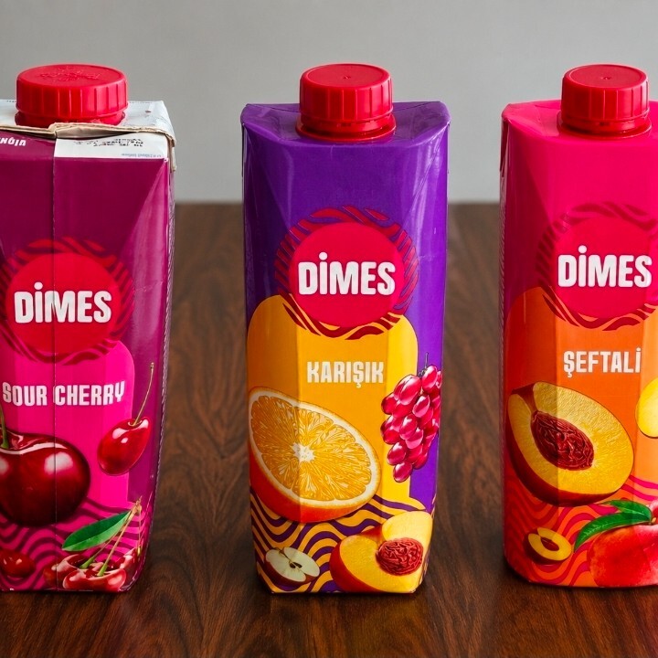 Dimes Meyve Suyu (Vişne,Şeftali,Karışık) 1 Lt