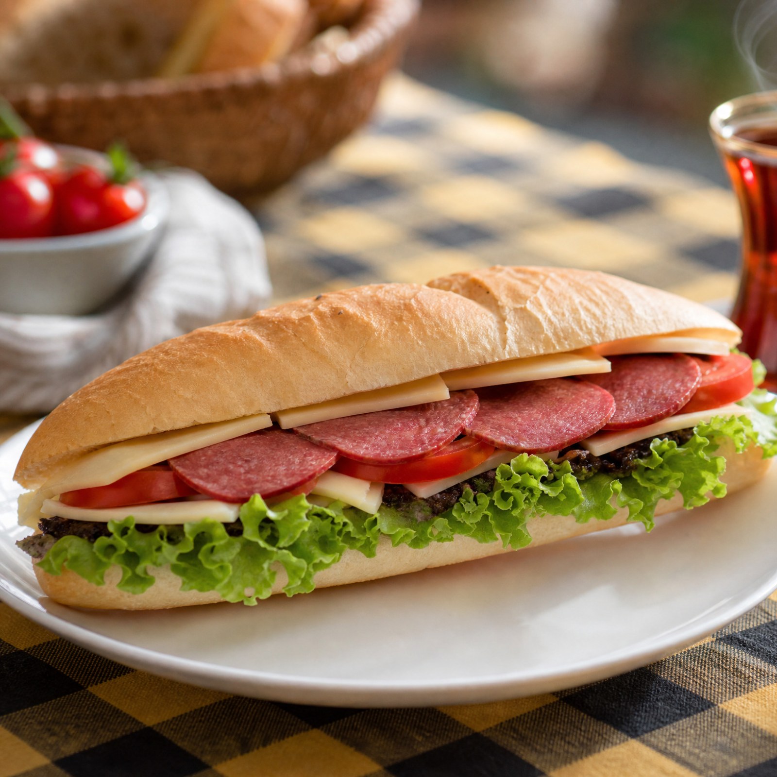 Salamlı Kaşarlı Soğuk Sandwich