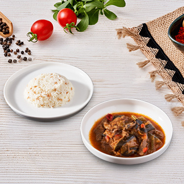 Etli Patlıcan Güveç & Pirinç Pilavı