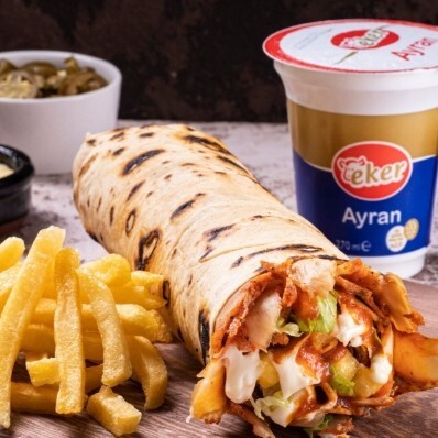 (120 Gr) Hatay Usulü Tavuk Dürüm+Ayran (200 Ml)+Patates Kızartması