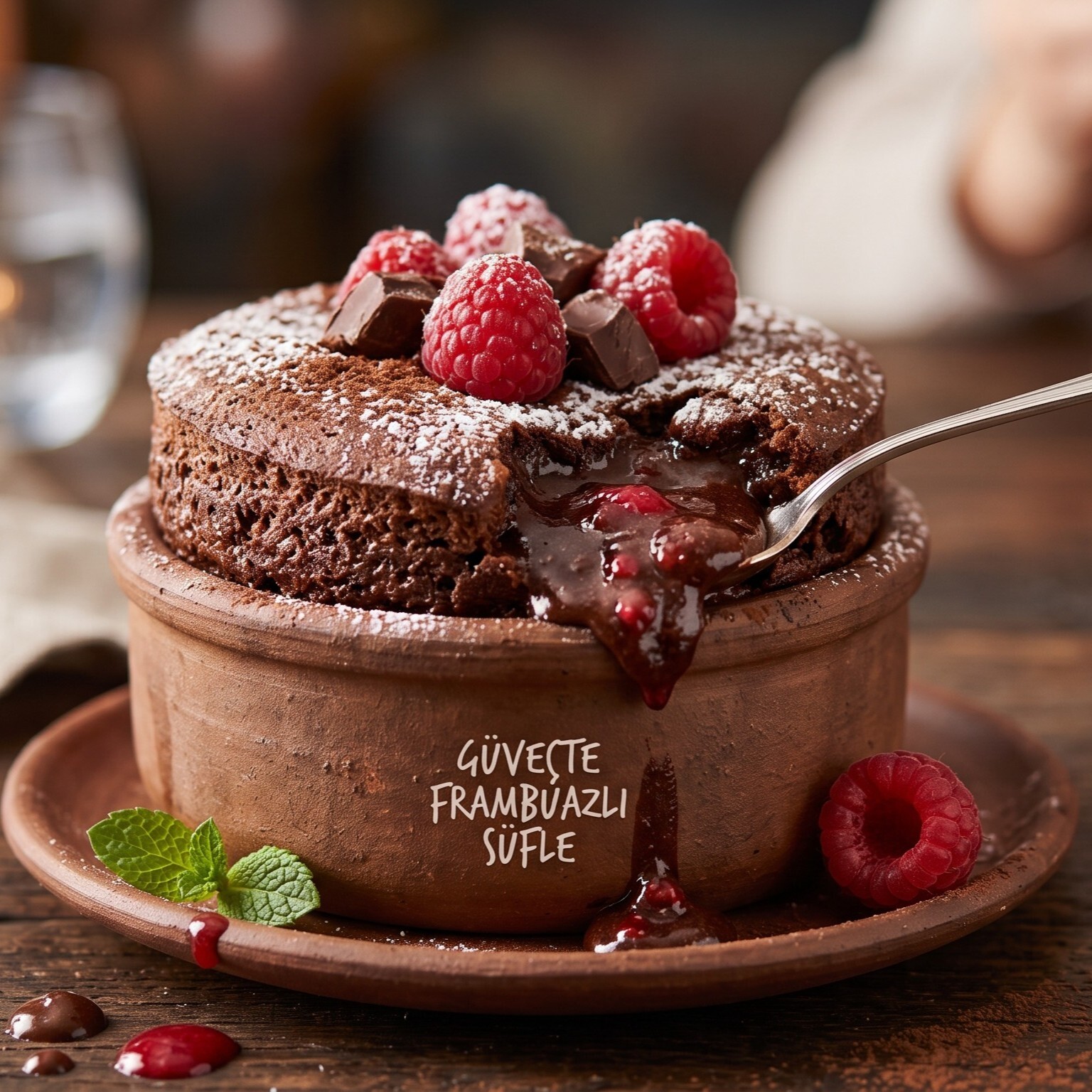Frambuazlı Güveçte Çikolatalı Sufle