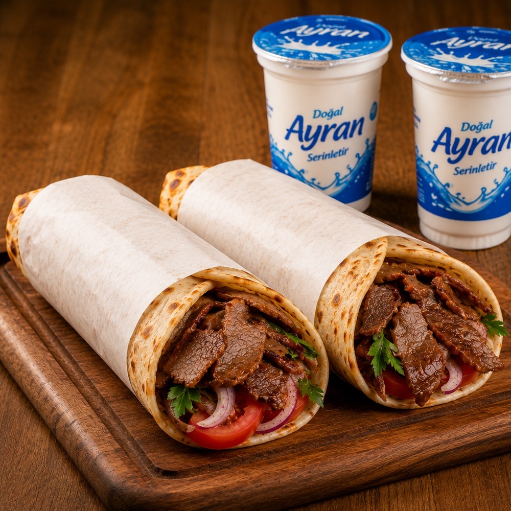 2'li Et Dürüm + Ayran Menü
