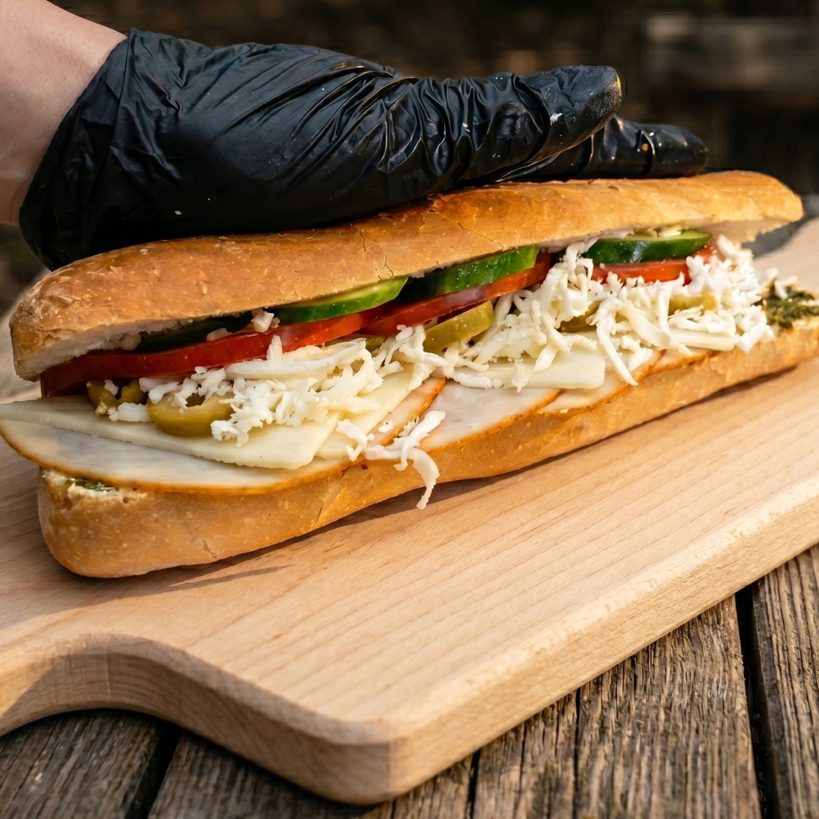 Pesto Sos & Hindi Füme (Baget) Sandwichs
