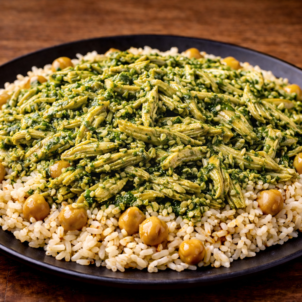 Pesto Soslu Tavuk Pilav