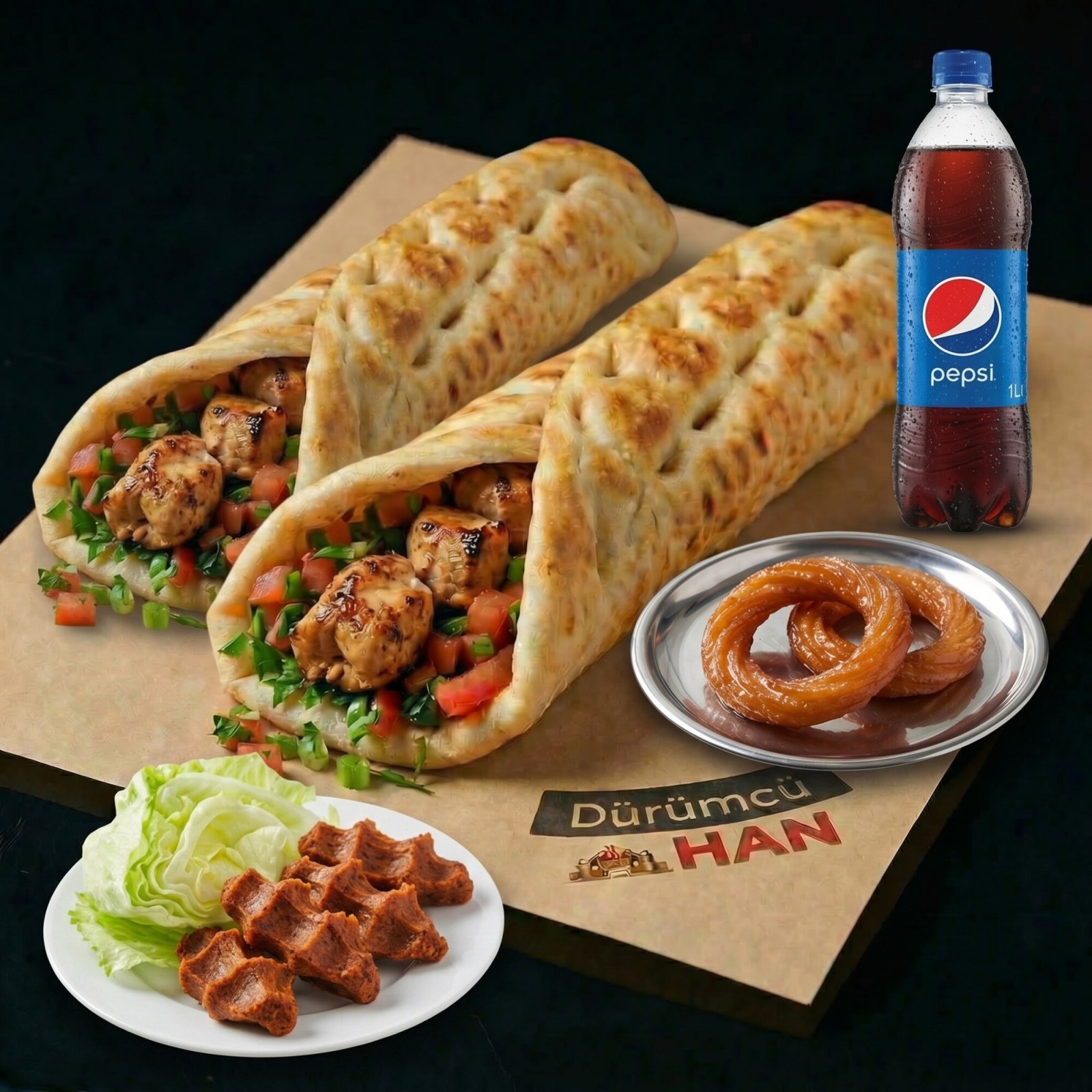 2'li Tavuk Şiş Dürüm Menü 90 gr
