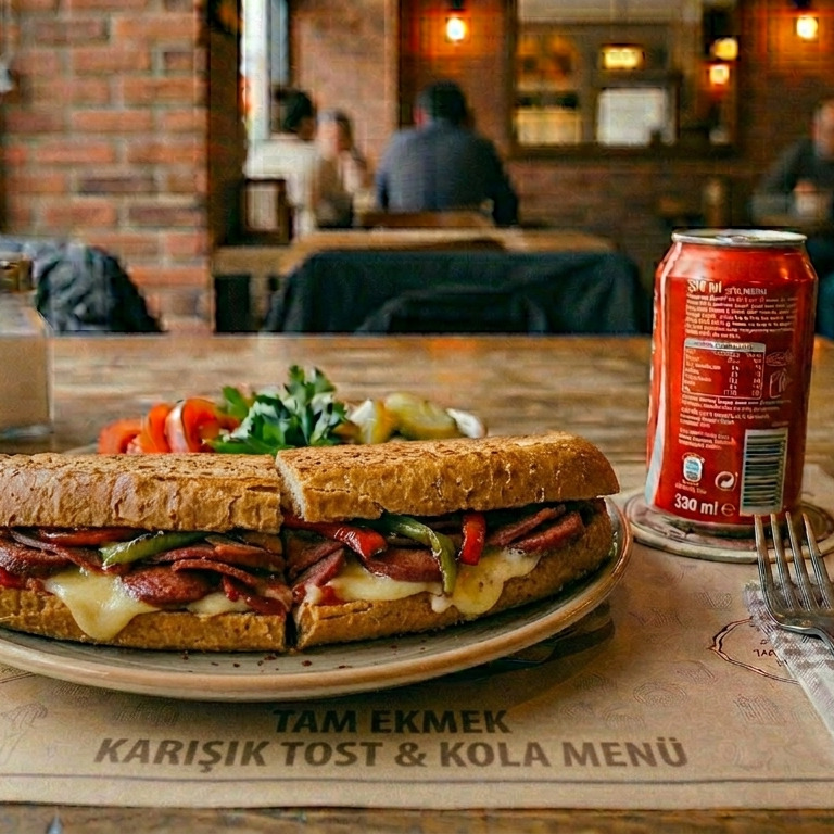 Tam Ekmek Karışık Tost ve Kola 330 ml