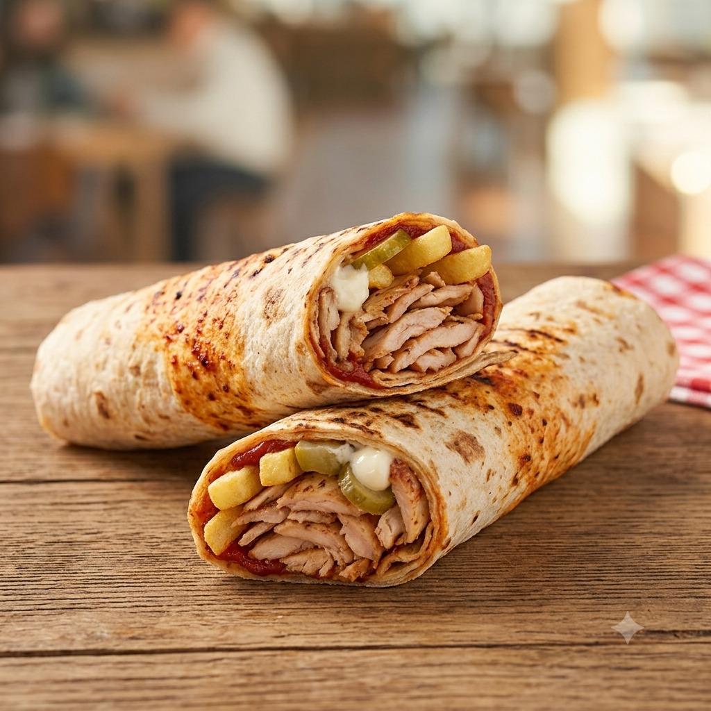 Alman Usulü Tavuk Döner Dürüm