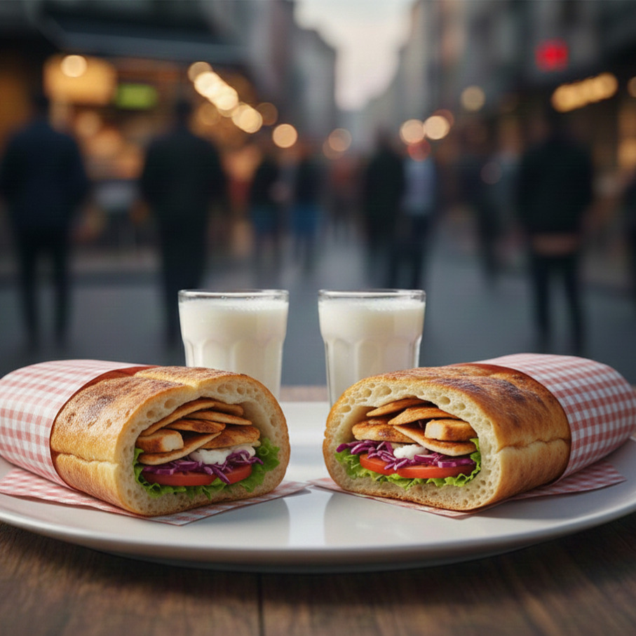 2 li Tavuk döner ekmek arası + 2 ayran 170ml