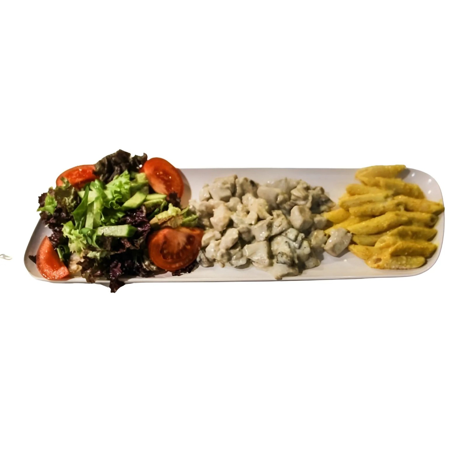 Kremalı Mantarlı Tavuk, Makarna, Salata