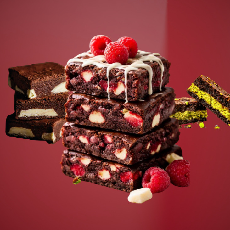 Beyaz Çikolatalı Frambuazlı Brownie