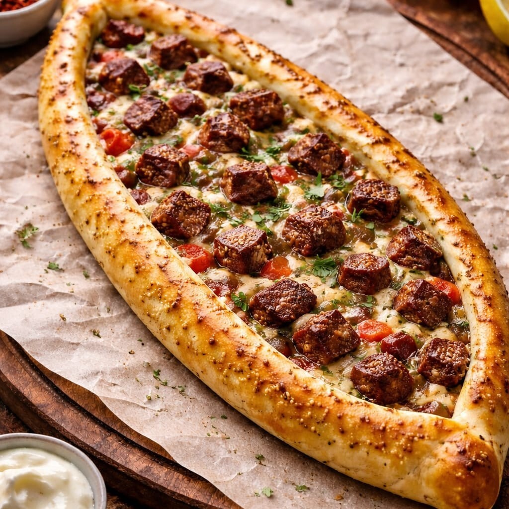 Kavurmalı Kaşarlı Pide