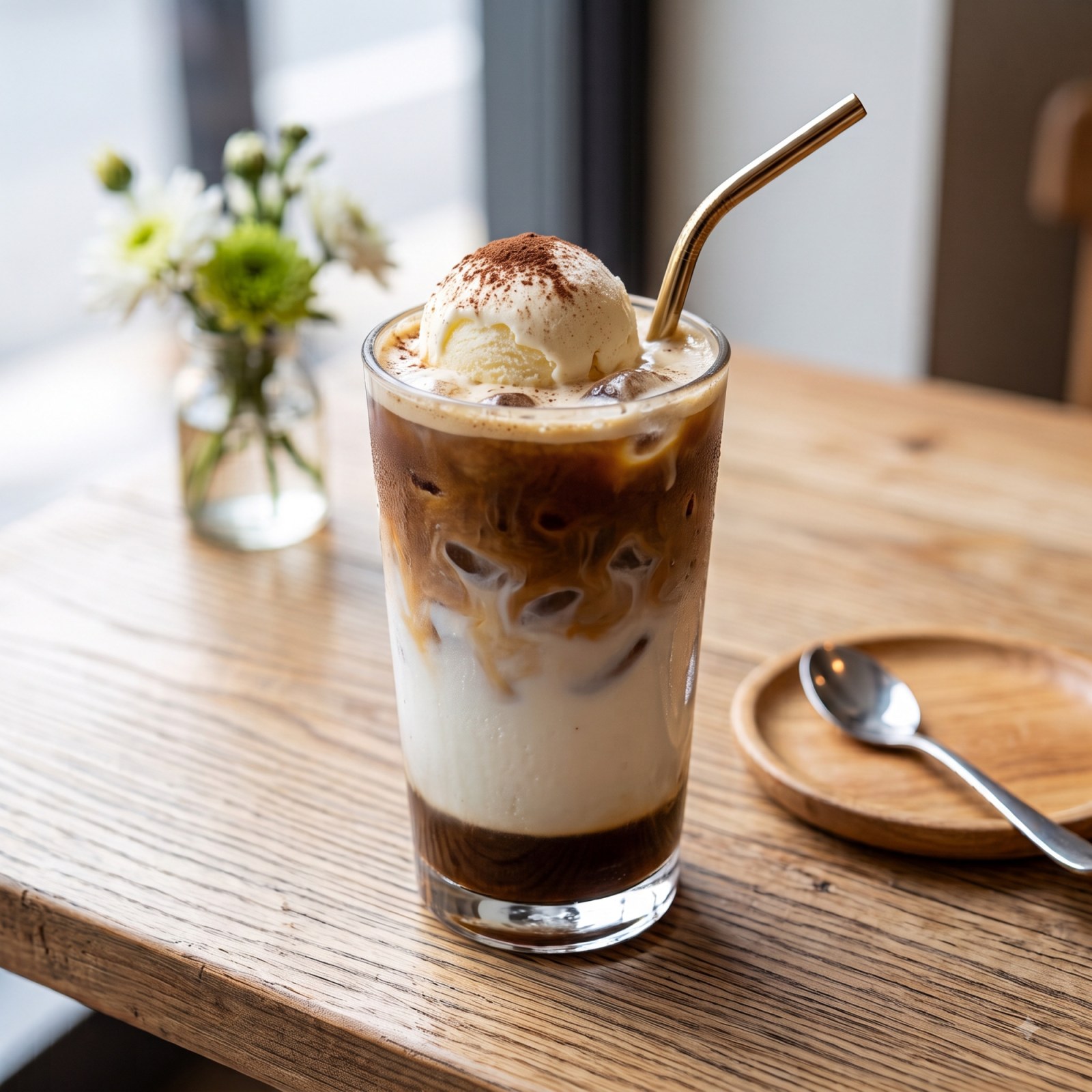 Iced Caffe Latte with Ice Cream