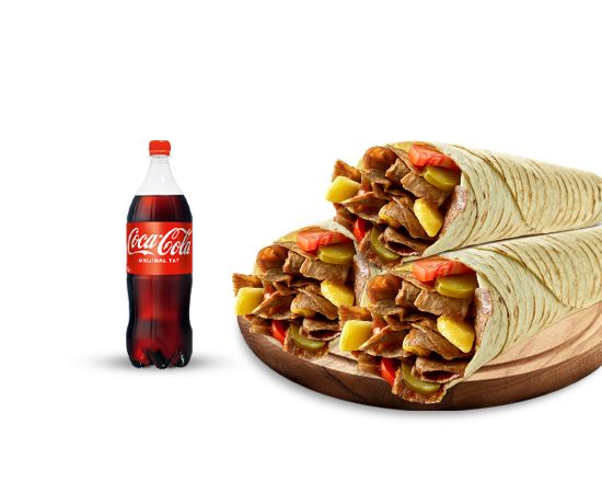 3 Adet Dürüm Döner + 1 Lt Cola