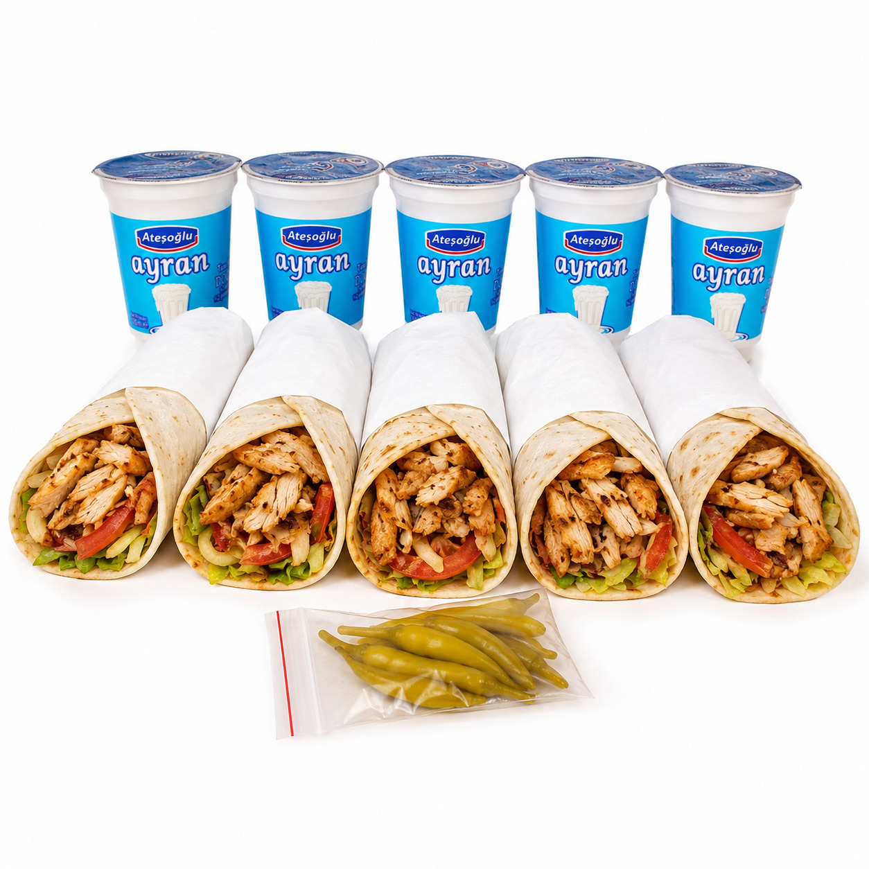 5'li Tavuk Döner Dürüm + 5 Ayran Kampanyası