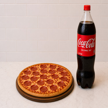 Büyük Boy Sucuklu Pizza & 1 Lt İçecek