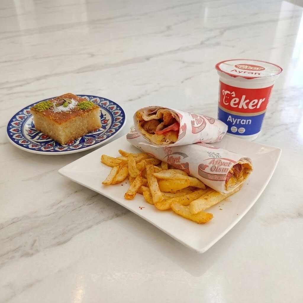 Menü Tavuk Dürüm (Tatlılı) (Ayranlı )
