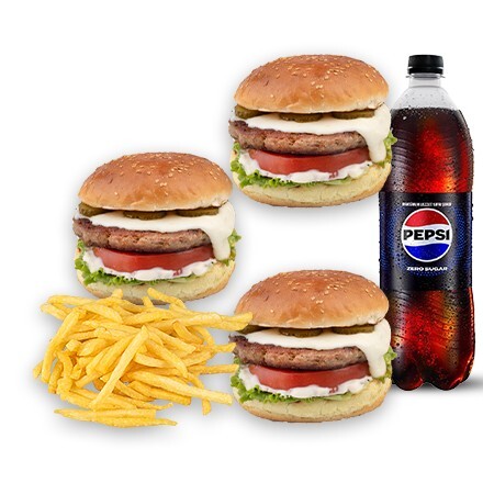 3'lü İso Cheeseburger Menü