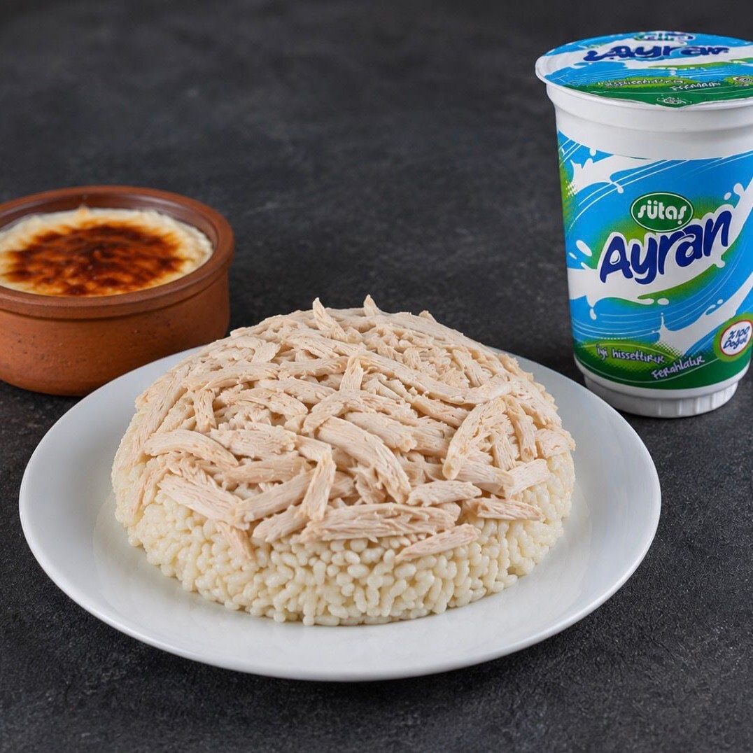 Tavuk Pilav + Büyük Ayran + Hamsiköy Güveçte Sütlaç